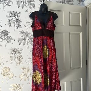 Trina Turk colorful dress pink purple brown green red Beautiful. Never worn.